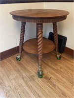 Round large claw & ball parlor table
