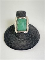 Vintage Solid Sterling (Israel) Adventurine Ring