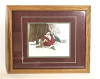 Santa Marilyn Gandre Christmas Art Print Framed