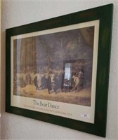 FRAMED PRINT "BEAR DANCE" APPROX 39" X 31"