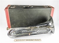 Vintage Marching Baritone Bugle Band Instrument w/