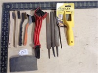 wire brushes, Rasps/files and sanding block