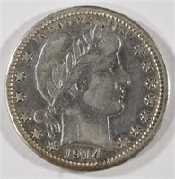 1914-S BARBER QUARTER, VF -KEY