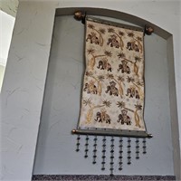 Stunning Painted Indian Elephant Leather Tapestry