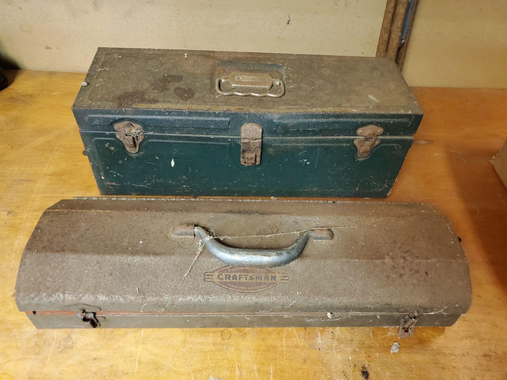 Vintage toolboxes and contents