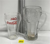 Vtg Handled Coca Cola Tumbler & Glass
