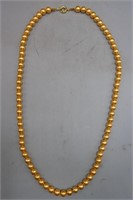 JAPANESE SEA GOLDEN CONCH SHELL BEAD NECKLACE