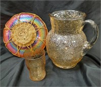 (3) Tree of Life Water Pitcher, Tumbler +