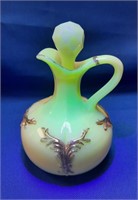 Heisey Custard Winged Scroll Cruet w/ Stopper