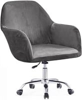 Velvet Stretch Smoky Grey Modern Curved Back Chair