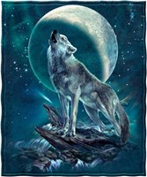 $47  Dawhud Howling Wolf Fleece 50 x 60 Blanket