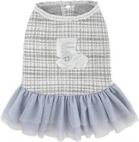 Dog Dress  Mesh Skirt  X-Large  Grey