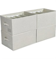 4 Foldable Oxford Fabric Storage Boxes w/Dividers