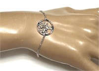 Sterling Silver Multi Stone Tree Of Life Bracelet