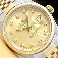 Rolex Men Datejust Diamond Watch