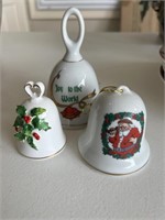 Lot of 3 Christmas Bells