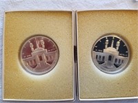2 US 1984 Olympic Silver Dollars