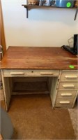 ANTIQUE DESK INCLUDES SOME OFFICE SUPPLIESS
