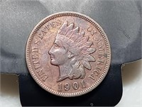 OF)  1901 full Liberty Indian Head cent