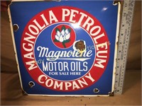 Porcelain Magnolia Petroleum sign