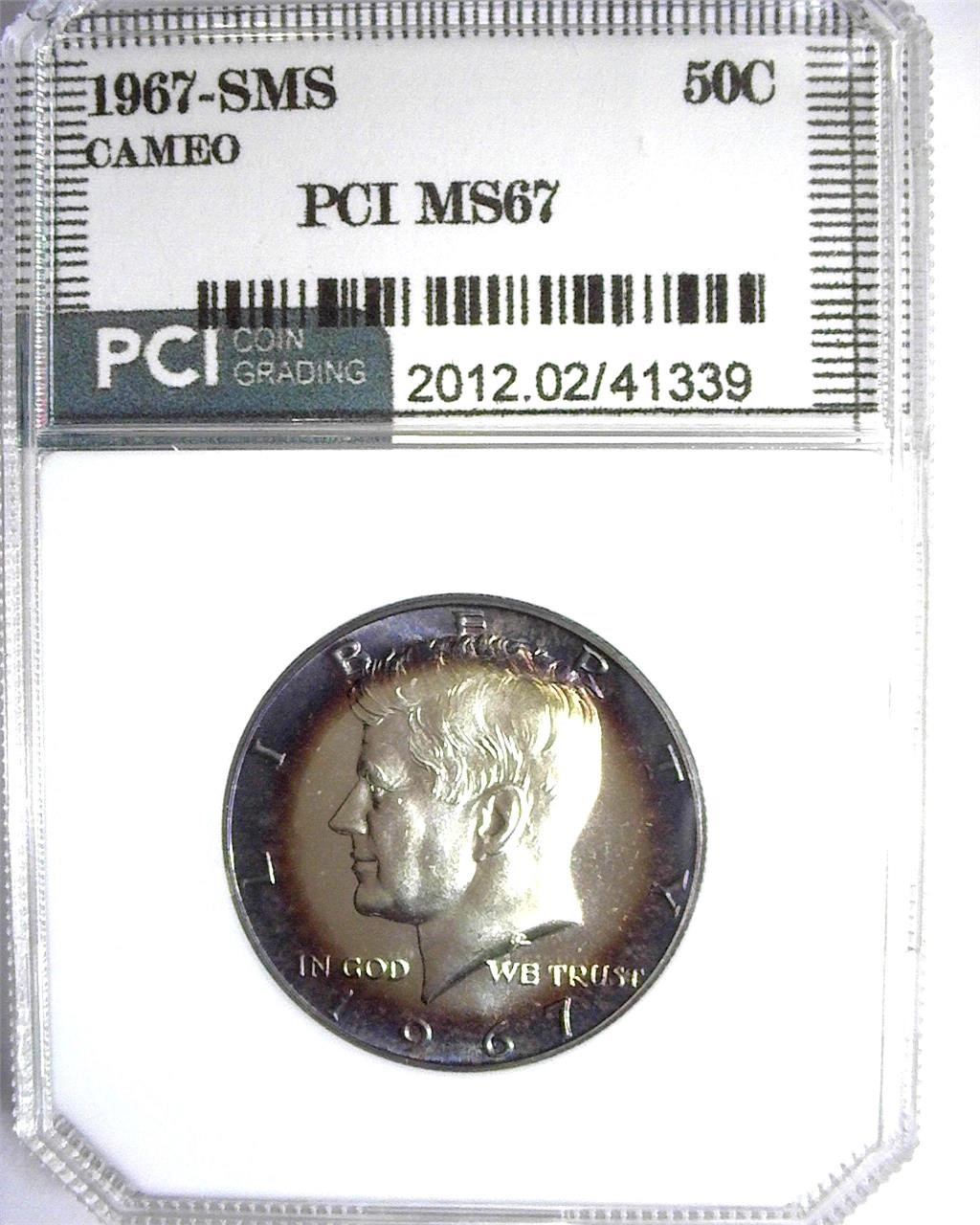 1967 SMS Kennedy PCI MS67 CAM BOLD COLOR