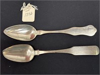 Coin silver serving spoon by Israel Day Baltimore