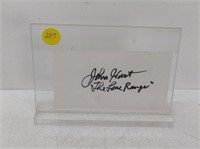 John Hart "The lone ranger" autograph in frame