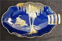 Carlton Ware bleu royale bird decorated plate