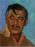M.H. Herrin Clark Gable Portrait Pastel on Paper