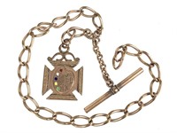 Vtg Brotherhood of Painters Charm w/ Watch Chain