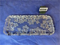 Glass Floral Tray 13"