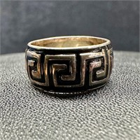 Greek Wave Pattern Sterling Ring