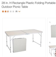28" Rectangle Plastic Folding Outdoor Picnic Table