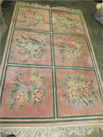 Rug, floral squares, approx. 8' x 5'