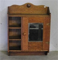 Oak hanging shaving cupboard