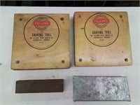 Wooden shaving tool boxes, aluminum  numbers and
