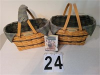 2 Longaberger Basket 1997 Fellowship Basket 12 X