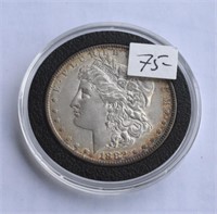 1882 US MORGAN SILVER DOLLAR !    RAINBOW TONING !