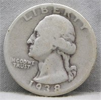 1938 Washington Silver Quarter.