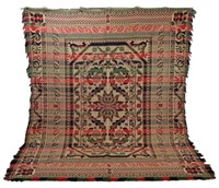 19th Century 4 Color Coverlet