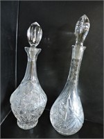 14" & 16" CUT CRYSTAL DECANTERS WITH STOPPERS