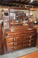 SIMMONS CHERRY FSH 8 DRW DRESSER W BEVELED MIRROR