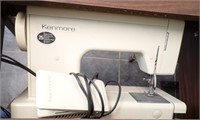 KENMORE SEWING MACHINE IN CABINET W/ACCESSORIES