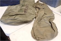 (2) MILITARY DUFFLE BAGS (MARKED U.S.) AND