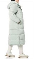 Large  Long-Length Hooded Puffer Coat  Green