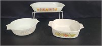 3 Ovenware dishes no lids