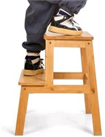 New Bamboo Step Stool for Adults Kids,Solid Bamboo