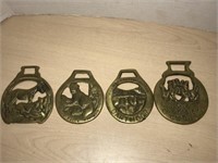 4 Brass Horse Tack Buckles