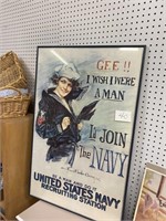 OLD NAVY ENLISTMENT FRAMED POSTER