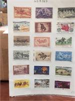 USA 18 Different Stamps All Related To Hourses